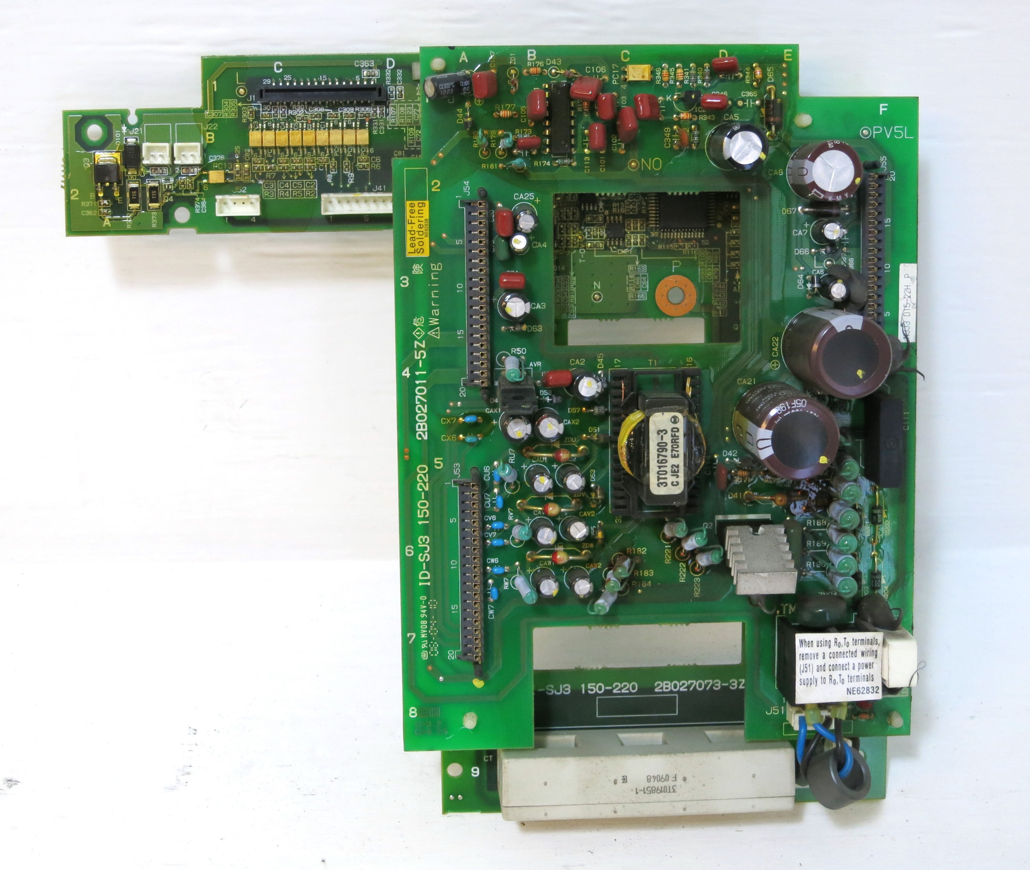 Hitachi 2B027073-3Z + 2B027011-5Z SJ300 VS Drive Control Board II-SJ3  ID-SJ3 (DW3217-5)